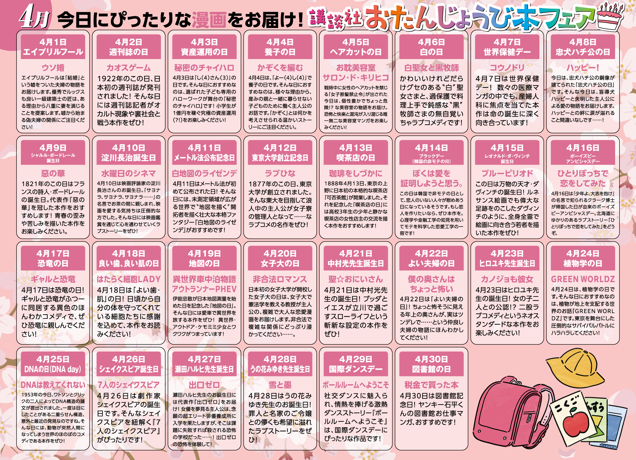 今月のおたんじょうび本