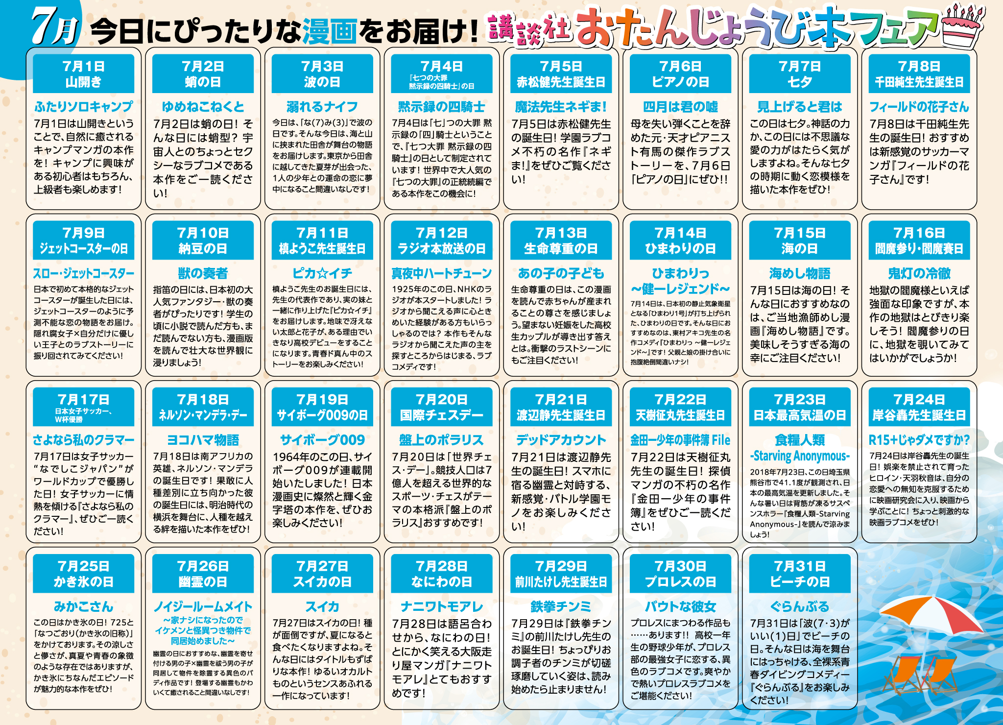 今月のおたんじょうび本
