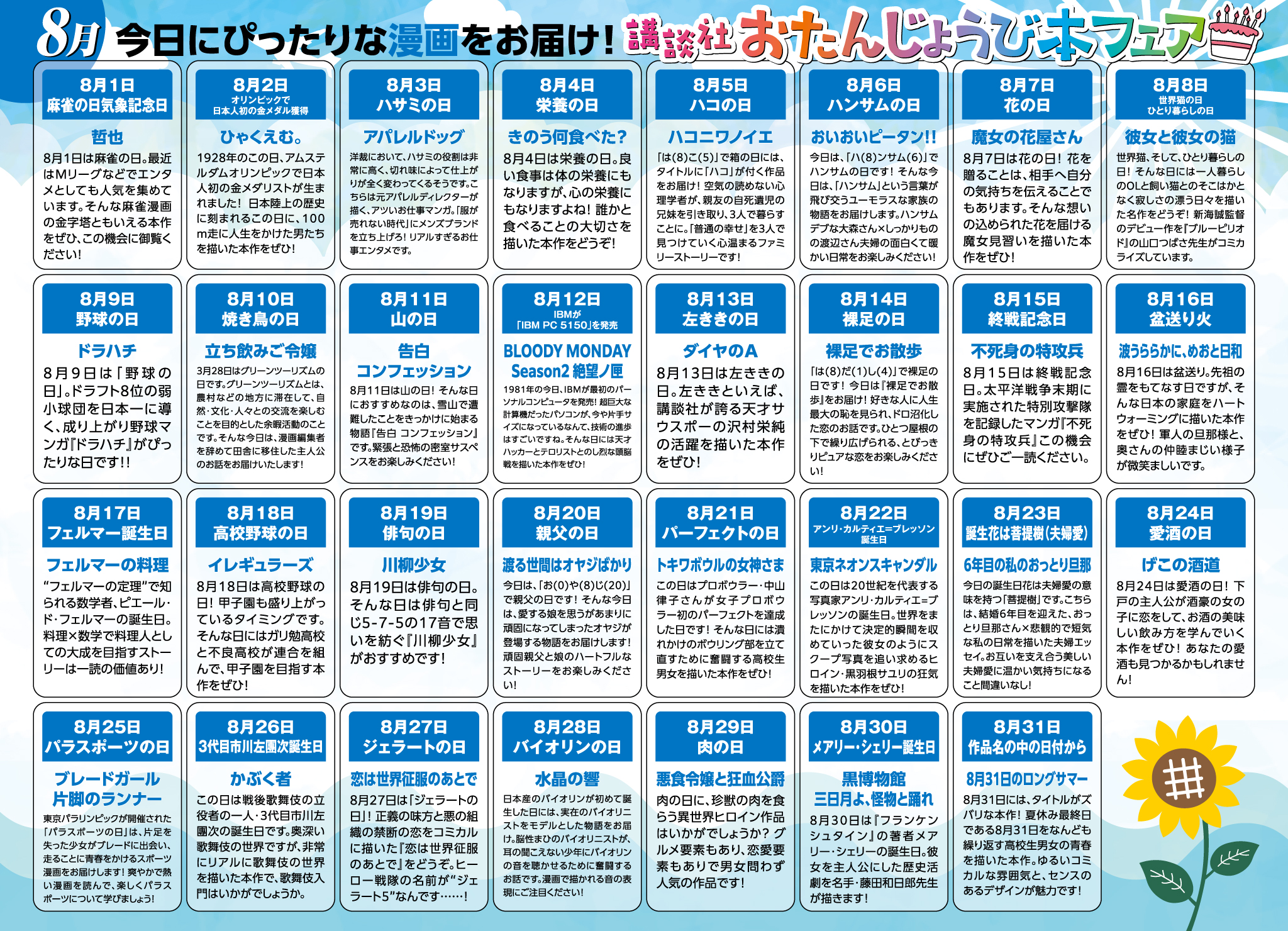 今月のおたんじょうび本